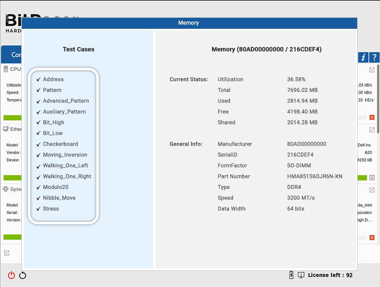 Memory Test Cases BitRaser Hardware Diagnostics