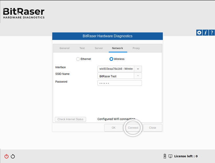 Wireless Tab Hardware Diagnostics