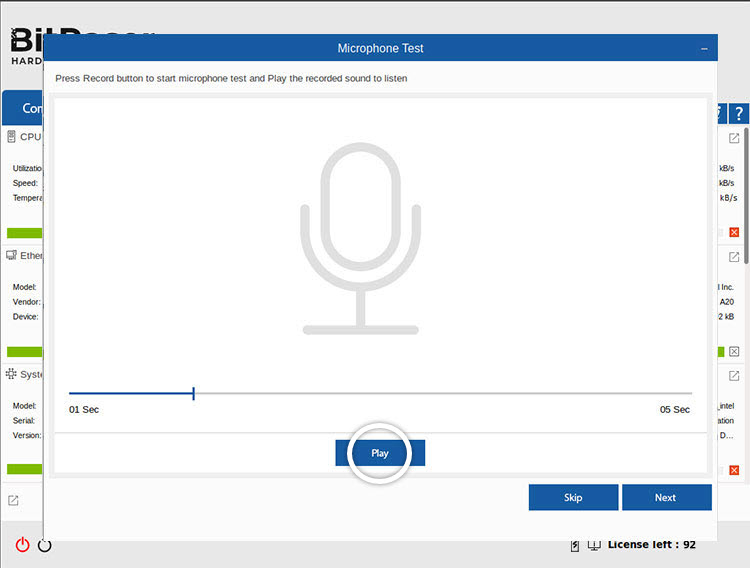 Microphone Test Audio Playback BitRaser Hardware Diagnostics