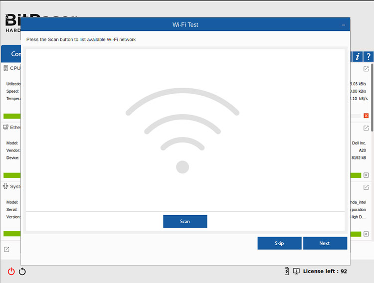 Wi-Fi Test BitRaser Hardware Diagnostics