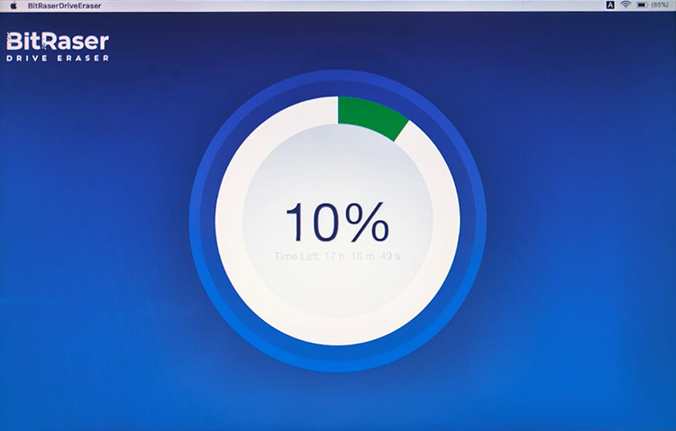 :  BitRaser Screensaver Erasure Completed Screen