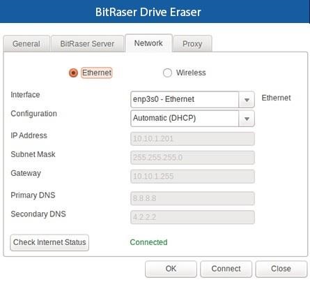 Wählen Sie das Optionsfeld Ethernet