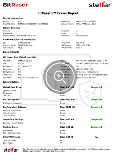 Download BitRaser File Eraser Sample Certificate