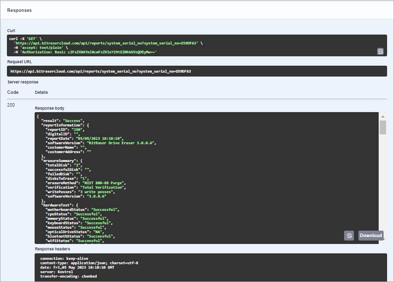 BitRaser-API-Report-System-Serial-Number-Response BitRaser-API-Report-System-Serial-Number-Response