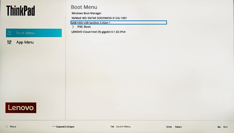 Gehen Sie zum Boot-Menü, wählen Sie BitRaser USB und drücken Sie die Eingabetaste
