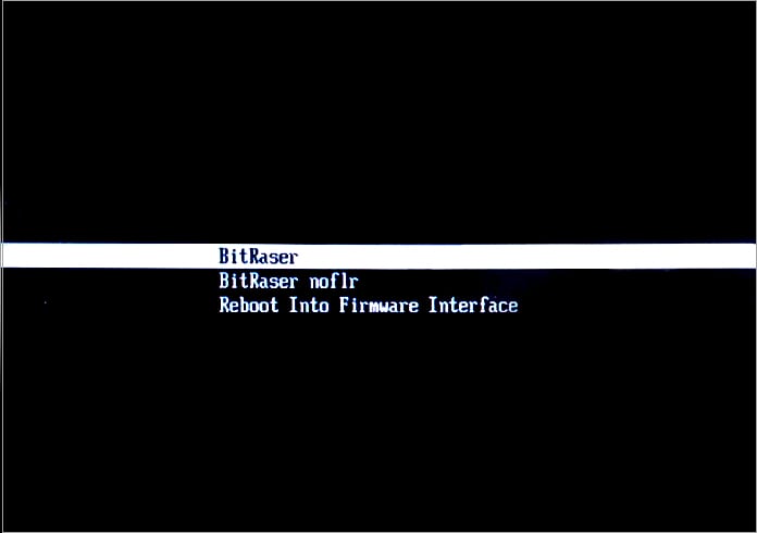 BitRaser Software UEFI Boot Menü