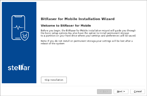 BitRaser Mobile Erasure Diagnostics installation