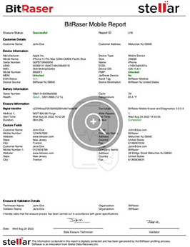 Mobile Eraser & Diagnostics Musterzertifikat herunterladen