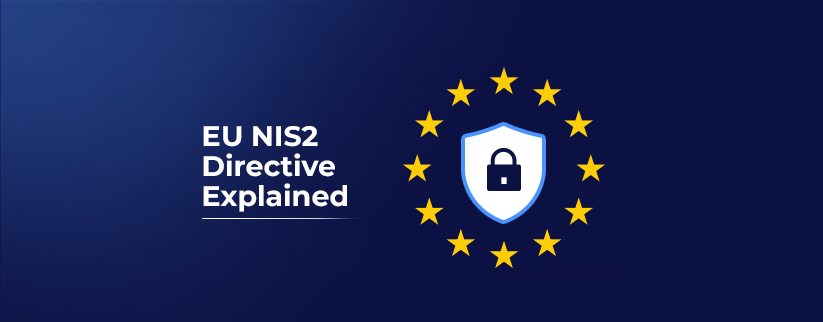 An image featuring the stars of the EU flag, with a lock symbol placed in between to represent cybersecurity. On the left, the text reads 