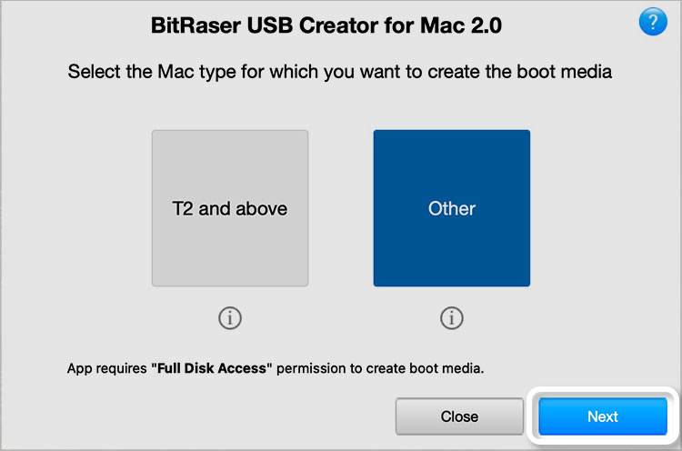 Select-To-Create-BitRaser-USB-For-Intel-Mac
