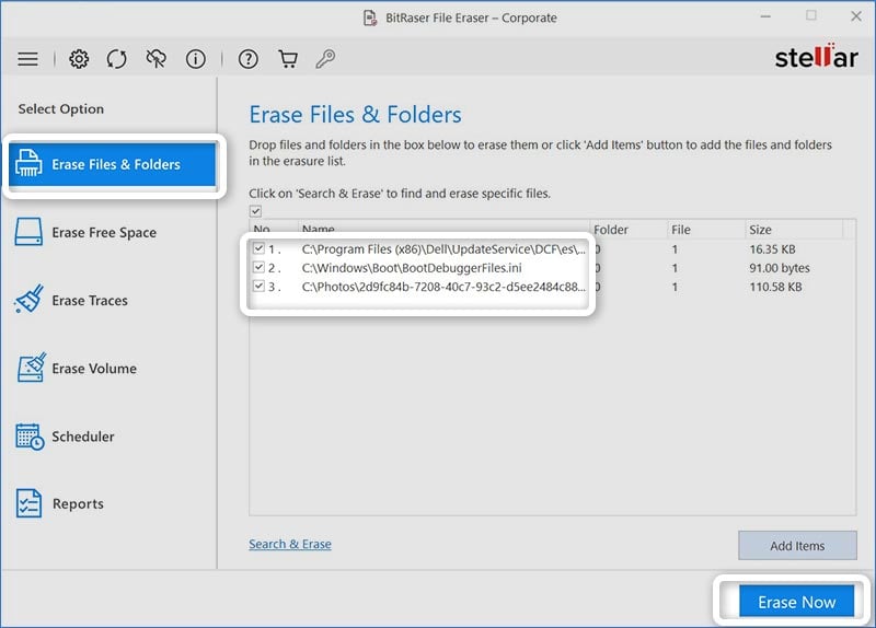 Random Files Selected In C Drive For Erasure