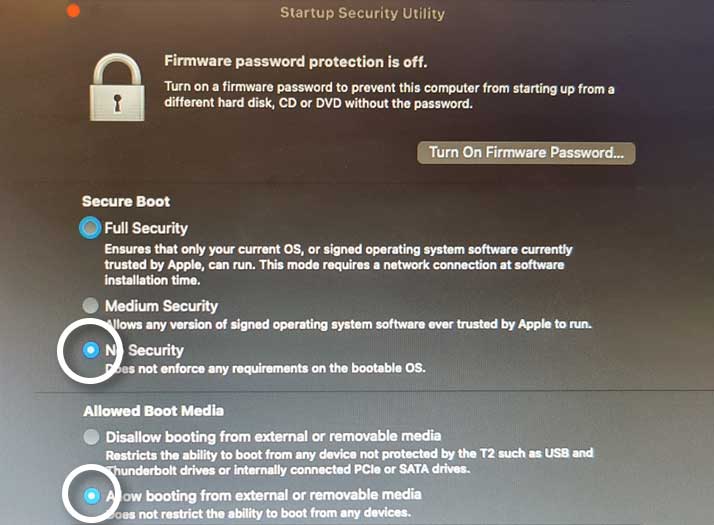 Mac-T2-startup-security-utility-allow-booting-from-external-media