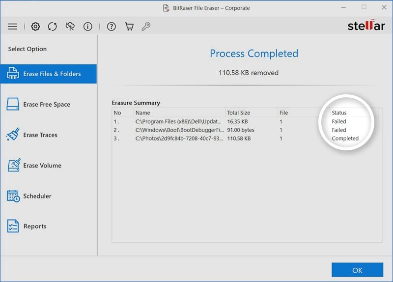 File Wiping Process Completed Windows Files Are Unharmed