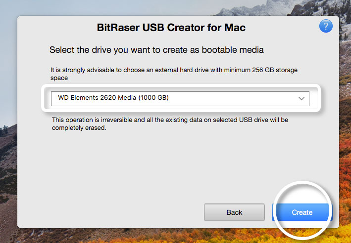 Select USB To Make BitRaser USB