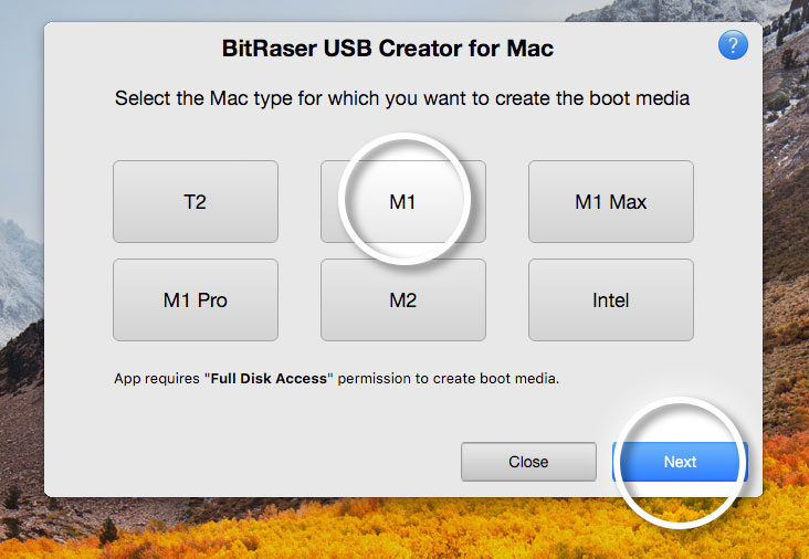 Select Your Mac Machine M1