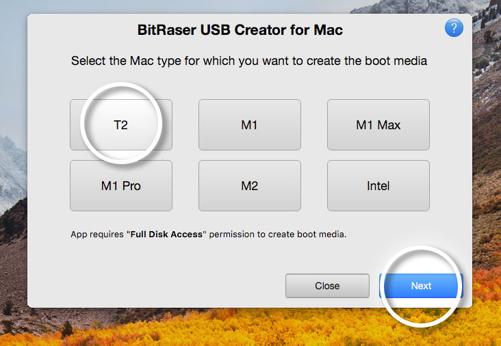 Select Your Mac Machine T2