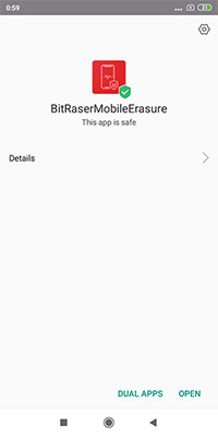 Redmi phone BitRaser app successful installation