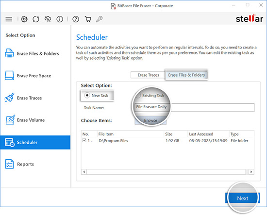 Select File & Folder Task Type and Press Next