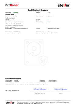 BitRaser Drive Eraser Chromebook Certificate