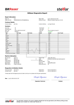 BitRaser Mac Diagnostics Report