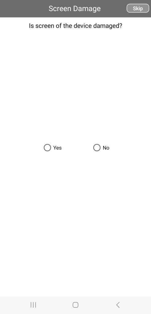 Confirmation about the screen damage asked by BitRaser Mobile Eraser & Diagnostics