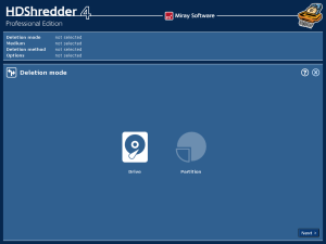 HDShredder Home Screen
