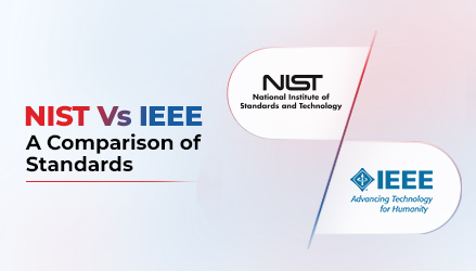 NIST Vs IEEE A Comparison of Standards Blog Image with NIST and IEEE logo on right side