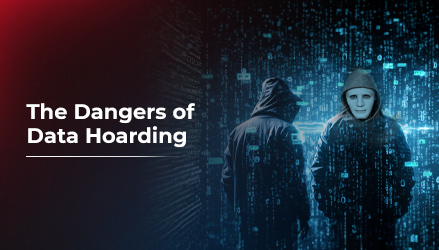 Hacker standing under a vertical flow of number and characters depicting dangers of data hoarding