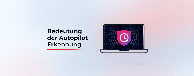 Bild mit Laptop mit Erkennungslogo und Text, der die Bedeutung der Autopilot-Erkennung erklärt