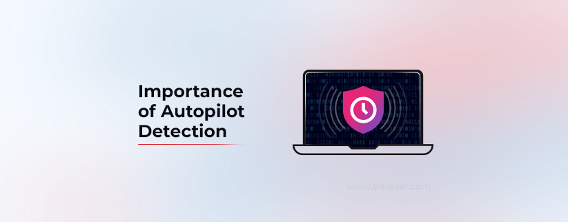 Illustration showing a laptop with a security shield and the caption 'Importance of Autopilot Detection'