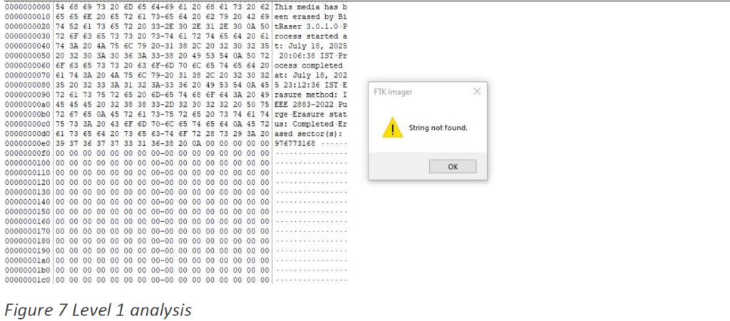 Extract from the BitRaser Drive Eraser IEEE 2883:2022 ADISA Product Assurance Testing Scheme AAL 5 Report