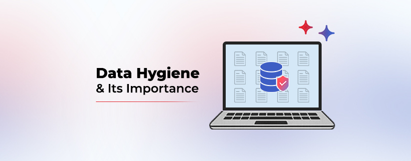 Illustration of a laptop showing clean and organized data files, symbolizing data hygiene and its importance in maintaining data quality.”