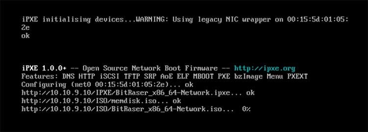 PXE Booting Screen
