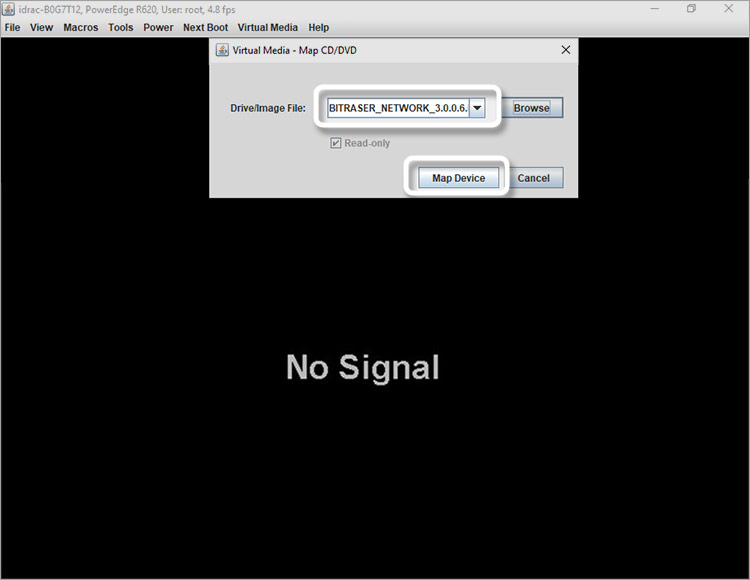 Select BitRaser ISO and Click Map Device