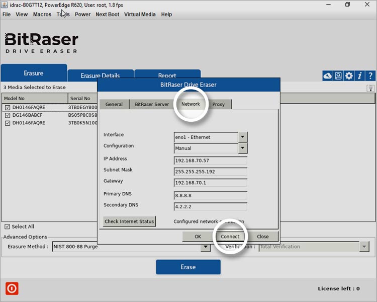 Enter Network Details and Click on Connect