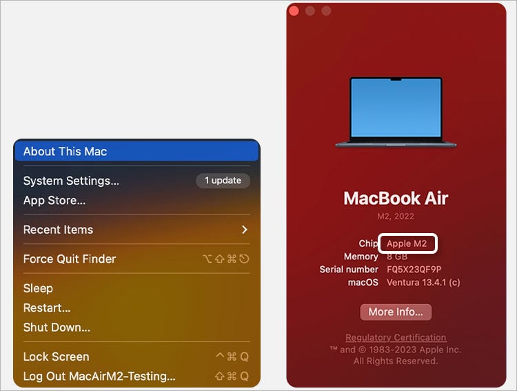 How to Find if your Mac has an M2 Chip?