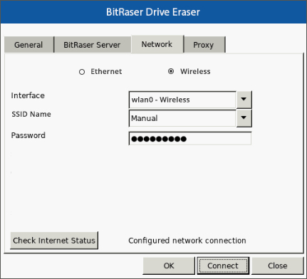 Connect the BitRaser Application to the Internet