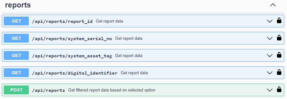 BitRaser API screen showing the reports tab 