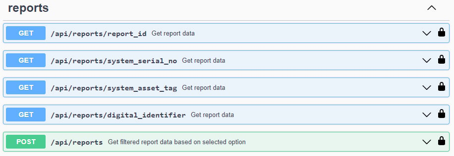 BitRaser API screen showing the reports tab 