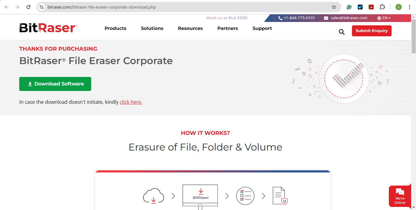 BitRaser File Eraser Corporate (Windows) Download Page
