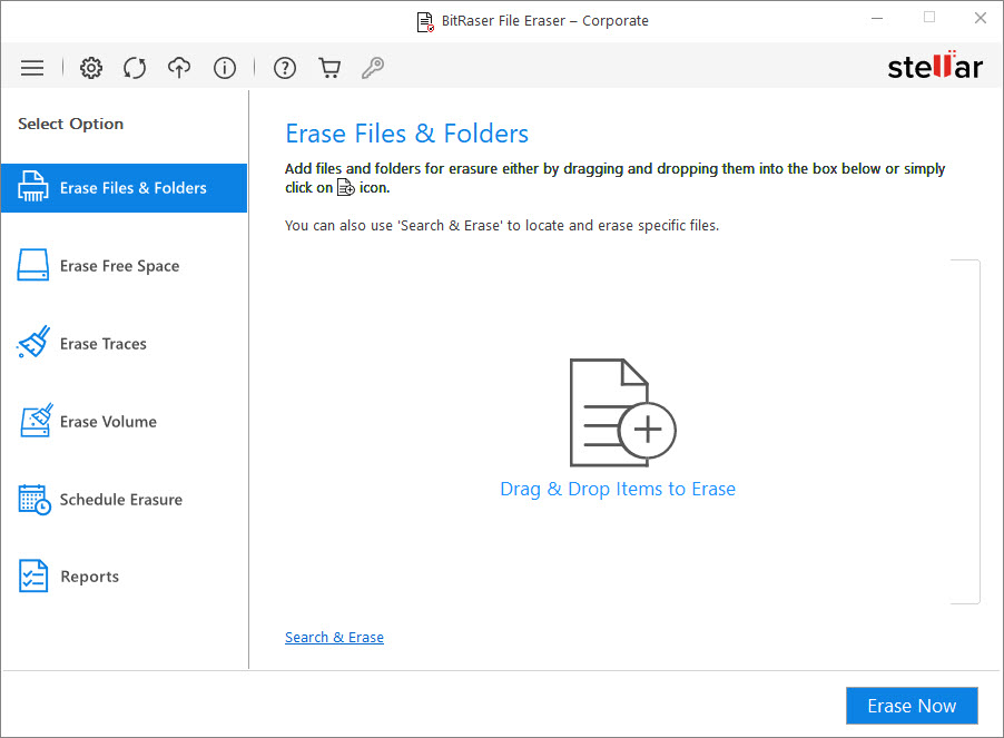 BitRaser File Eraser Corporate (Windows) Main Screen
