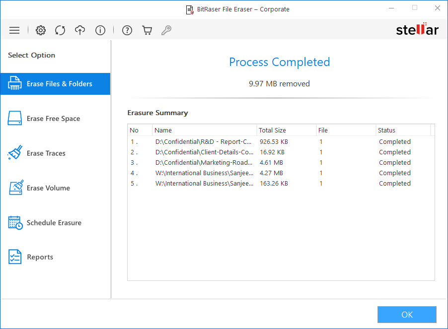 File Erasure Complete BitRaser File Eraser Corporate (Windows)