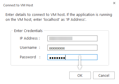 Connect to VM Host Screen BitRaser Virtual Machine Eraser