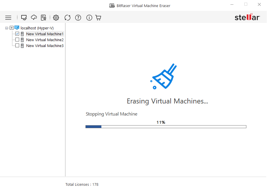 Erasing Virtual Machine Screen BitRaser