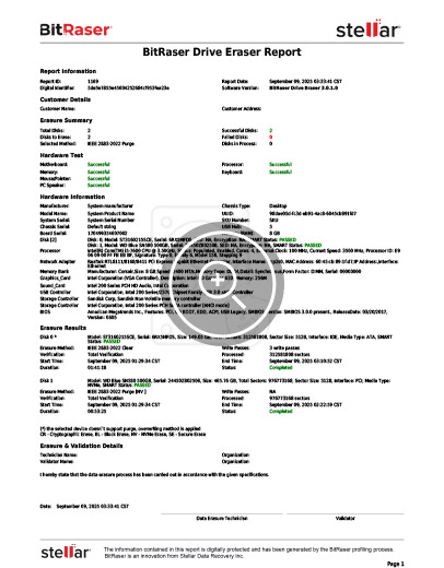 BitRaser Drive Eraser Report with Autopilot Status displayed