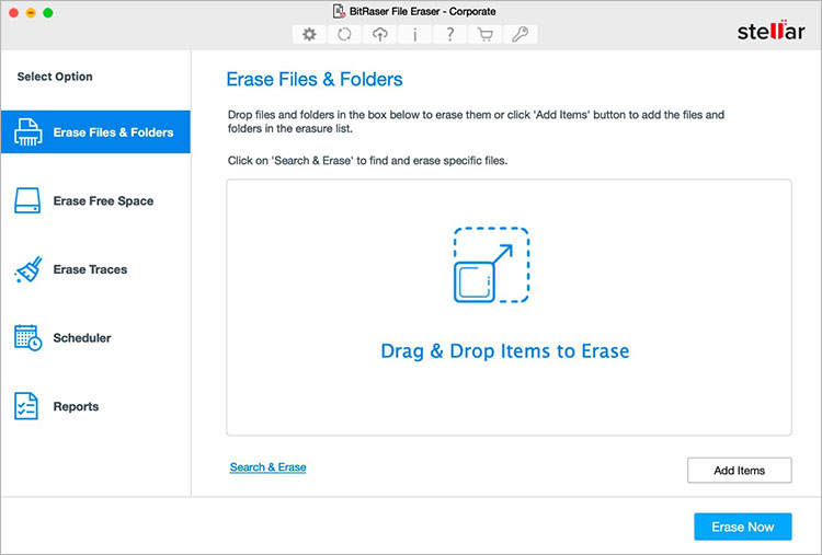  BitRaser  File Eraser Corporate for Mac Main Screen