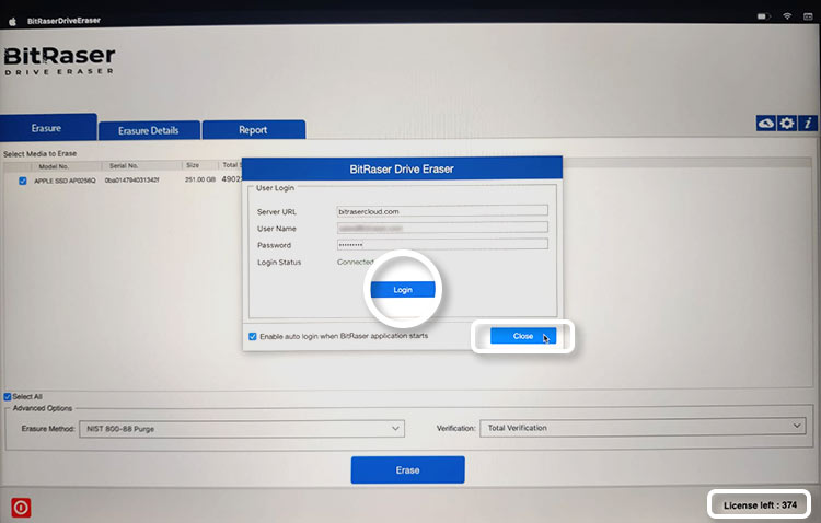 Connect BitRaser Cloud For Licenses