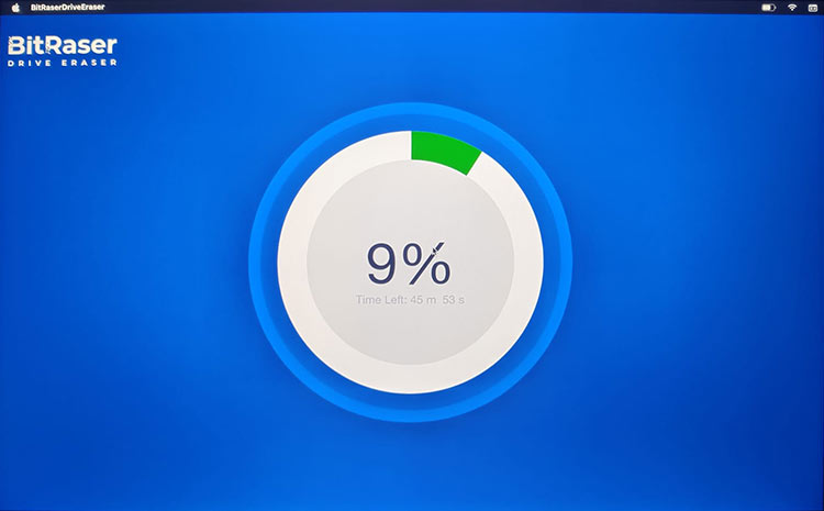 BitRaser Drive Eraser Screensaver With 9% Progress