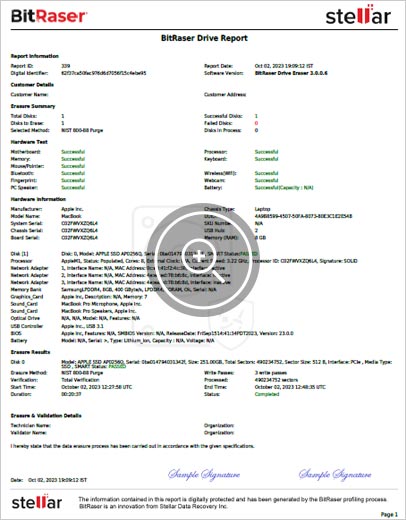 Wiping M1 Mac BitRaser Drive Eraser Report Thumbnail