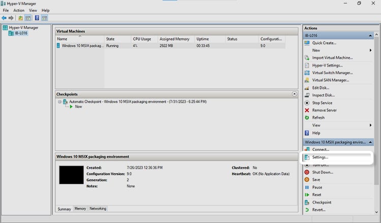 Open-Settings-Under-Action-Tab-In-Hyper-V-Manager-Application